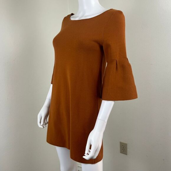 Moth Womens Size XS Orange Bell Sleeve Pullover Sweater Mini Sheath Dress Party - Picture 12 of 15